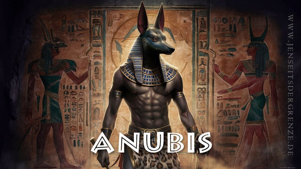 Anubis wird meist als menschliche Gestalt mit einem schwarzen Schakalkopf dargestellt. Der Schakal war ein Tier, das in der Wüste und auf Friedhöfen heimisch war, was seine Verbindung zum Tod und zur Beerdigung symbolisierte. Die Farbe Schwarz, die häufig in Anubis' Darstellungen verwendet wird, symbolisiert nicht nur den Tod, sondern auch die Fruchtbarkeit und die Wiedergeburt, da sie die Farbe des Nilschlamm ist, der das Land fruchtbar machte.